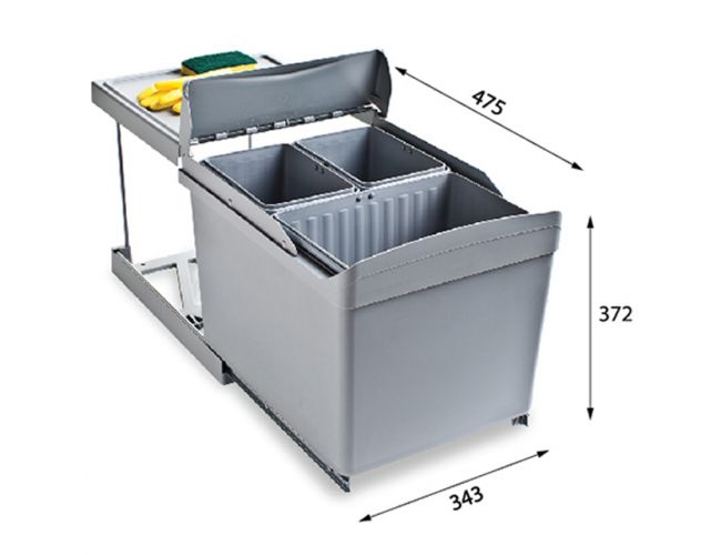 Система сортировки мусора ALBIO 30 1X16 L+2X7,5 L ALVEUS (1090337)